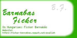 barnabas ficker business card
